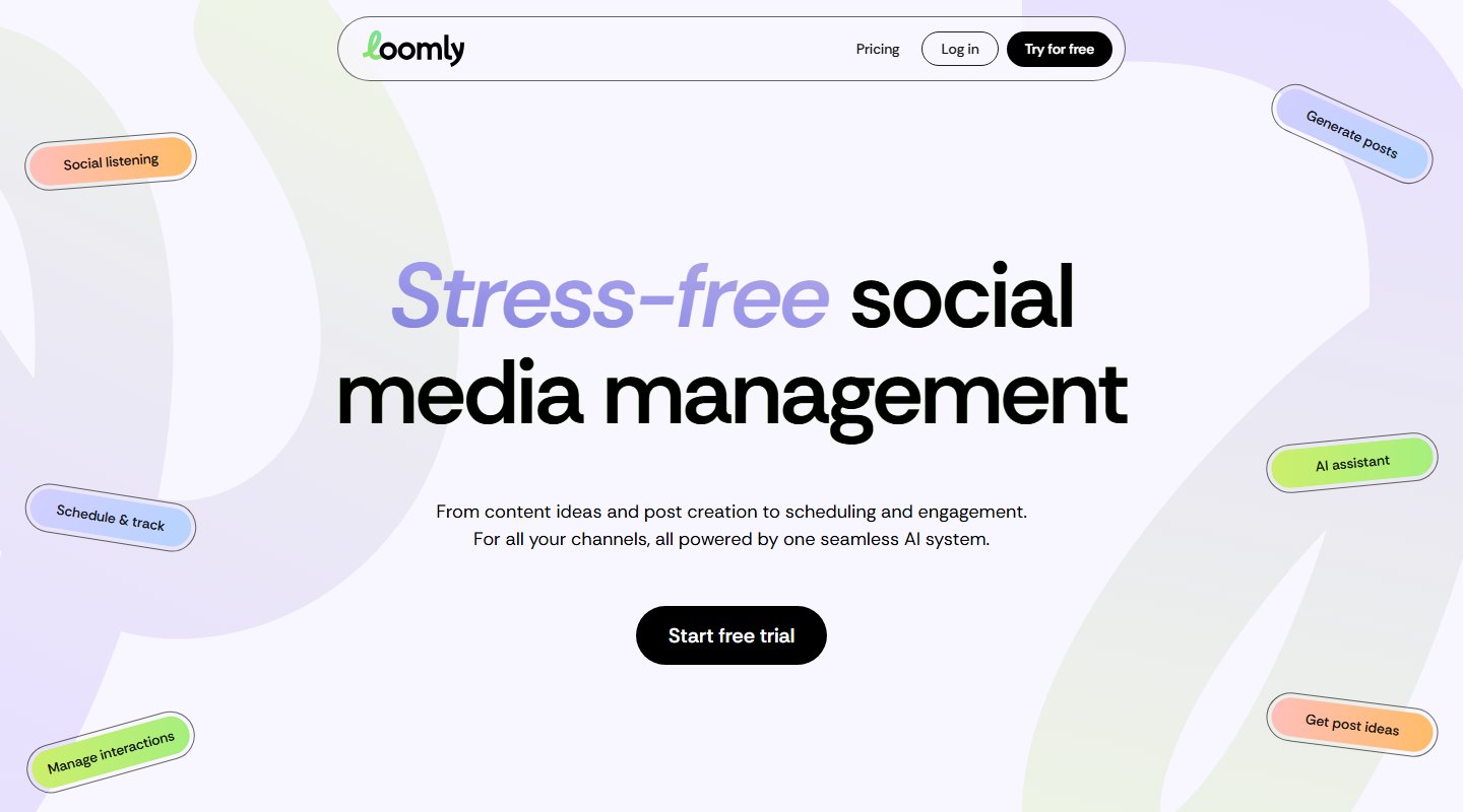 Loomly's homepage in 2026